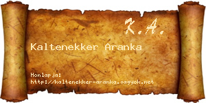 Kaltenekker Aranka névjegykártya
